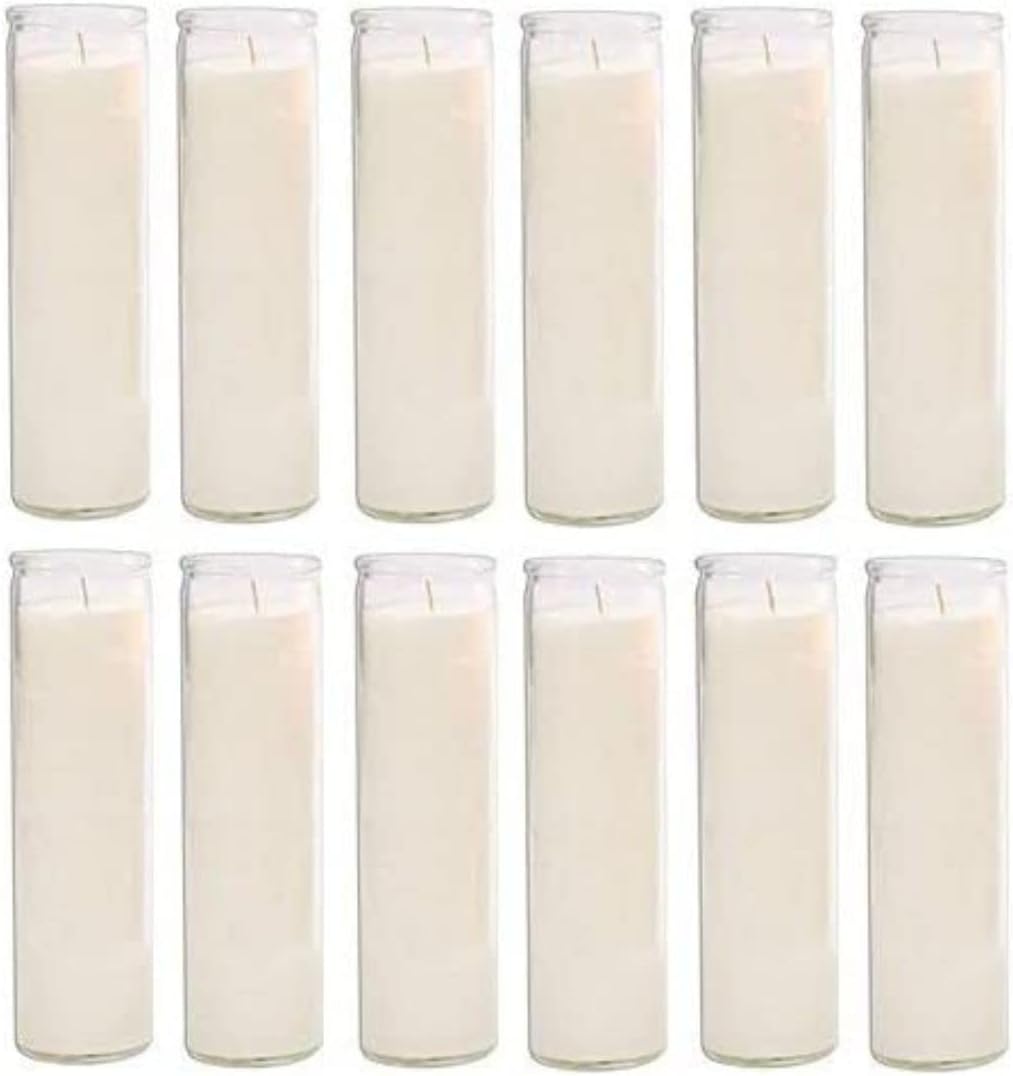 Brilux Glass Assorted Religious Candles White Case of 12