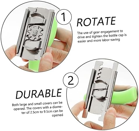 SHOWERORO 2pcs Jar Lid Opener With Rotating Handle And Keychain Design