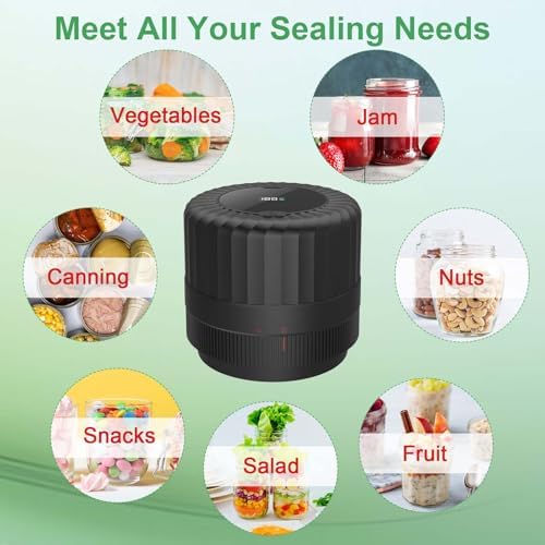 SelePow VP06 Electric Mason Jar Vacuum Sealer Black