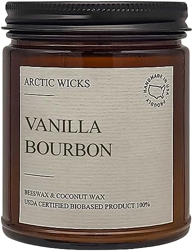 Vanilla Bourbon Candle - 9oz Natural Coconut Beeswax
