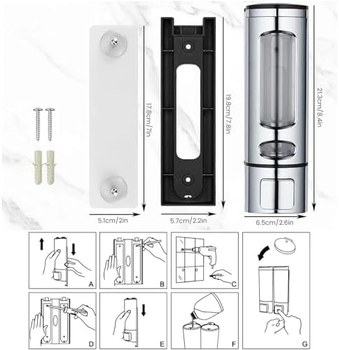 Single Wall Mounted Hand Soap Dispenser 400ml Silver