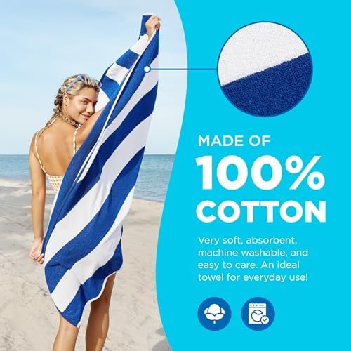 Ben Kaufman Cabana Stripe Beach Pool Towel 6 Pack