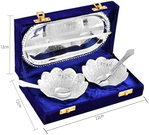 NOBILITY Silver Plated Bowl Spoon Tray Set 6 Pieces