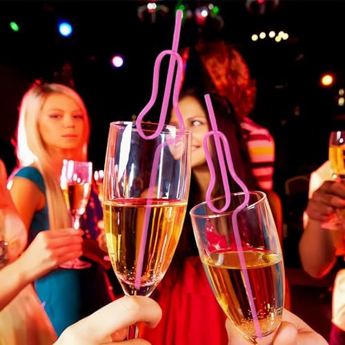 12pcs Reusable Bachelorette Party Straws Set