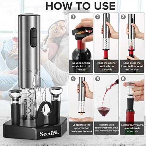 Secura Electric Wine Opener Set 5 in 1