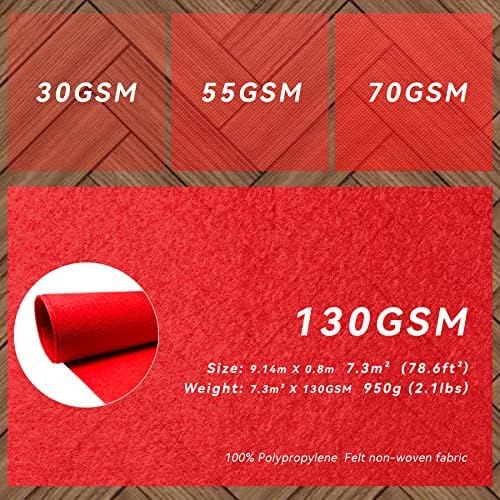 EZLucky Red Carpet Runner 26X30 ft Hollywood Red
