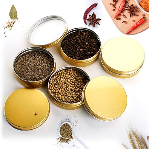 Foraineam 24-Piece 4 Oz Golden Aluminum Storage Tins