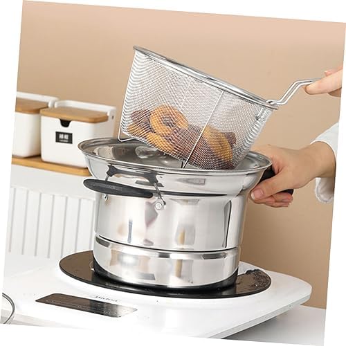 Stainless Steel Deep Fryer Pot with Handle and Lid
