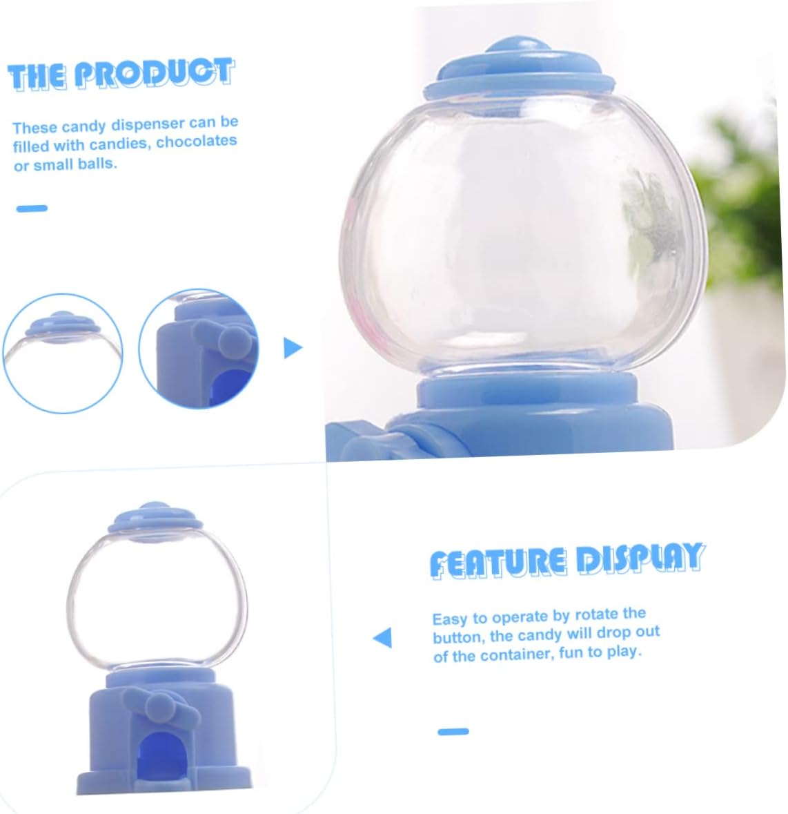 Unomor Portable Gumball Machine Candy Dispenser for Parties and Weddings
