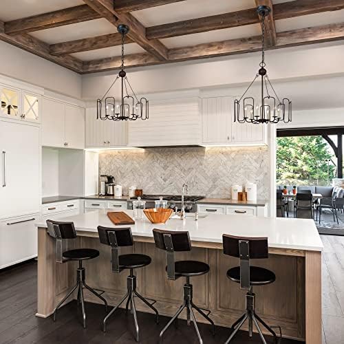 Farmhouse Rustic 6-Light Drum Candle Chandelier