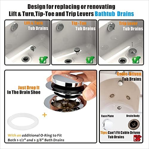 Artiwell Universal Tip Toe Bath Drain Stopper and Cover