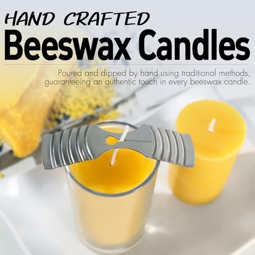 Natural Beeswax Candles 4 Pack with 140 Hours Burn Time