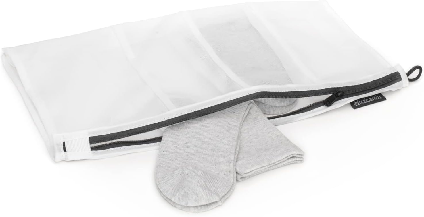 Brabantia Mesh Zip Up Laundry Socks Bag - White