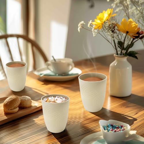 BUSOKIP 12 oz Wheat Straw Cups Set of 6 Beige