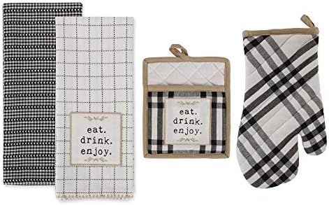 DII Home Sweet Farmhouse Kitchen Set 4 Piece Black Collection