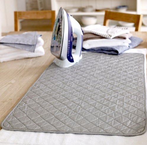 Quilted Magnetic Ironing Mat Portable Ironing Board Cover Gray