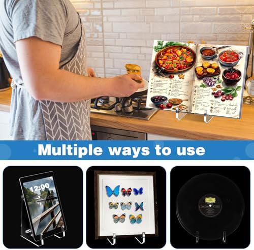 Cinnvoice Acrylic Cookbook Stand for Kitchen Counter Display