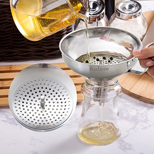 Kalave Canning Funnel Set with Strainer 3 Pack