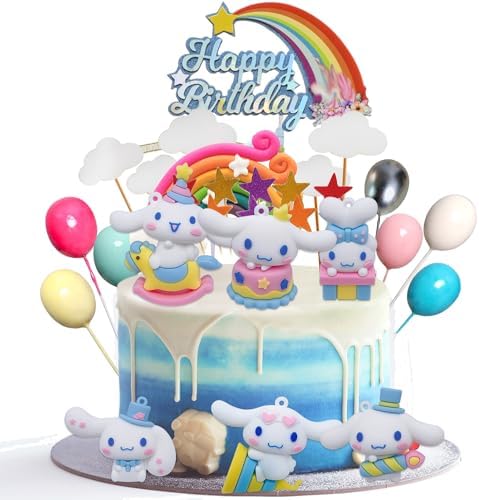 30Pcs Cute Cake Topper Set for Birthday Party Decorations