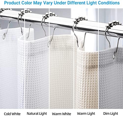 AmazerBath White Waffle Shower Curtain Heavy Duty