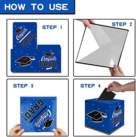 Gatherfun Graduation Decorations Card Box Blue