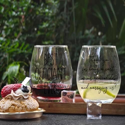 Wedding Officiant Wine Glass Gift Bag Set