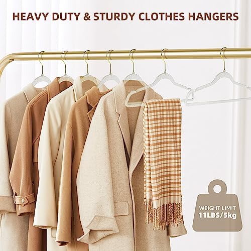 Clear Plastic Hangers 20 Pack Gold Glitter