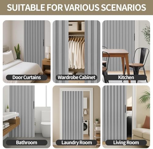Rinhartex Blackout Accordion Curtain with Track