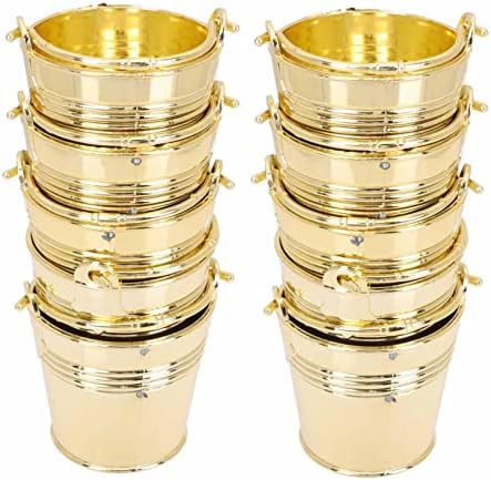 Unomor 10pcs Mini Snack Buckets Wedding Candy Boxes with Handle Party Supplies