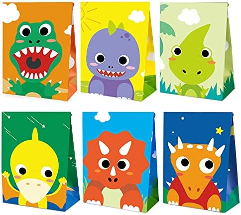 Mocoosy 24Pcs Dinosaur Party Favor Bags for Kids
