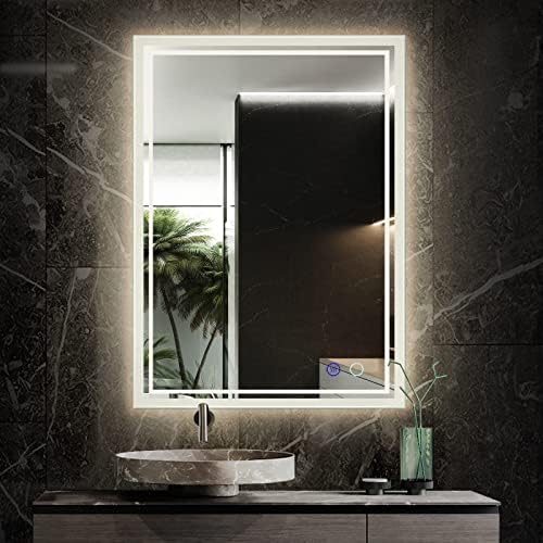 24x32 LED Bathroom Mirror with Anti-Fog and Touch Control