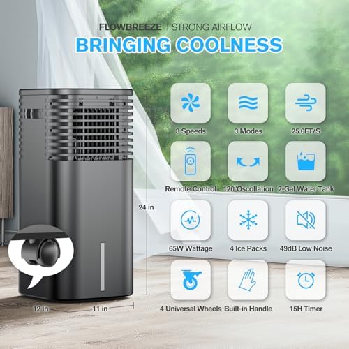 Flowbreeze 3 In 1 Portable AC Unit with Remote