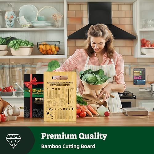 Indirewash Bamboo Cutting Board with Conversion Chart