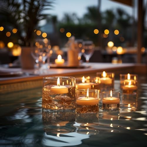 48 Pack White Floating Candles 3 Inch Unscented