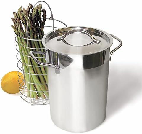 RSVP International Endurance Stainless Steel Asparagus Steamer Pot with Lid