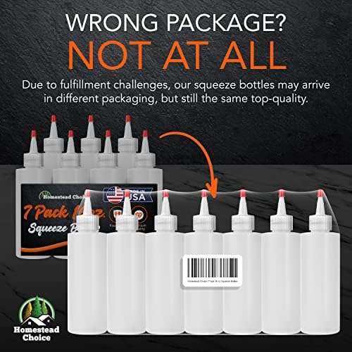 Homestead Choice 7 Pack BPA Free Condiment Squeeze Bottles