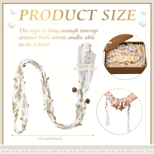 Handfasting Cord Wedding Lasso with Pendants Green