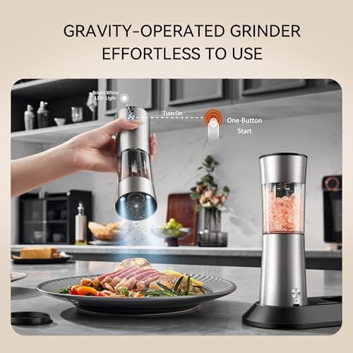 Gravity Electric Salt and Pepper Grinder Set