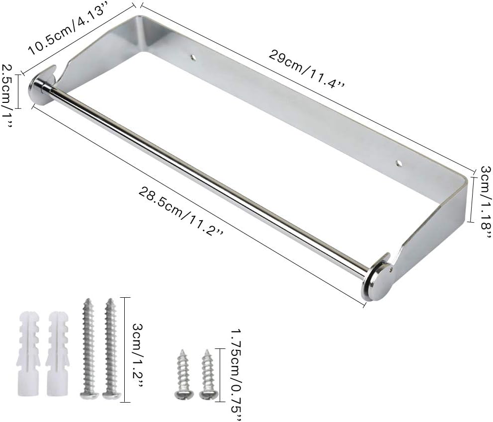 Under Cabinet Paper Towel Holder Wall Mount - Chrome Stainless Steel