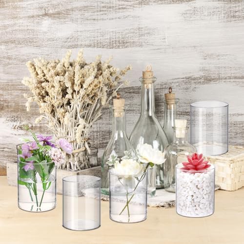 Vesici 20 Pcs Plastic Cylinder Vase 4 Inch