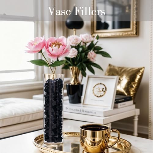 DomeStar Black Fake Ice Rocks 150PCS Vase Fillers