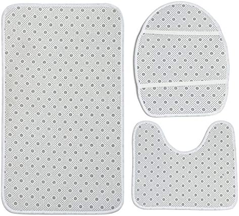 Bathroom Rug Set 3 Piece with Non-Slip Mats