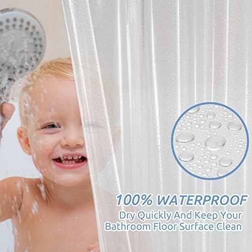 Downluxe Waterproof Clear Shower Curtain Liner - 72x72 PEVA 3 Magnets