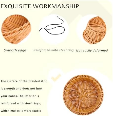 98x3 Inch Woven Bread Baskets 10 Pack