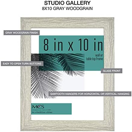 MCS Studio Gallery 8x10 Picture Frame Gray Woodgrain 4-Pack