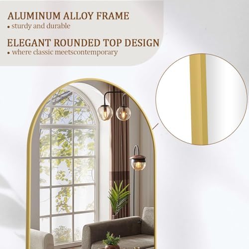 Koonmi 65x24 Arched Gold Full Length Mirror