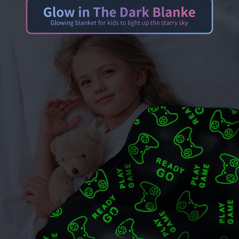 Glow in The Dark Gamer Blanket 50x60