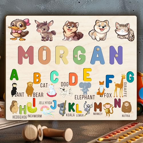 Personalized Wooden Name Puzzles for Toddlers 1-3