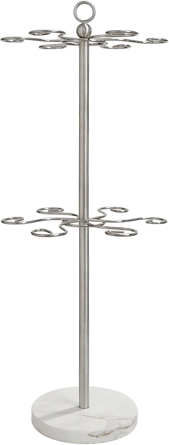 GZILA Countertop Wine Glass Holder with 12 Slots and Marble Base