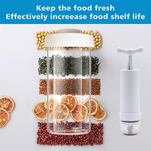 Mason Jar Vacuum Sealer Kit with Manual Pump and 5 Lids